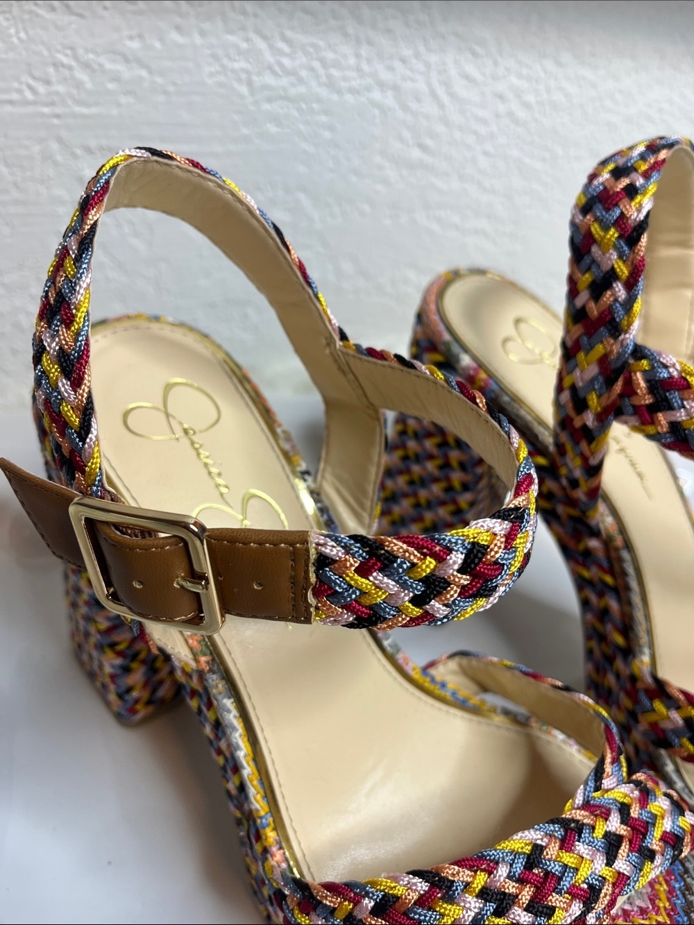 Jessica Simpson Multicolor Braided Platform Sandals - Picture 3 of 9